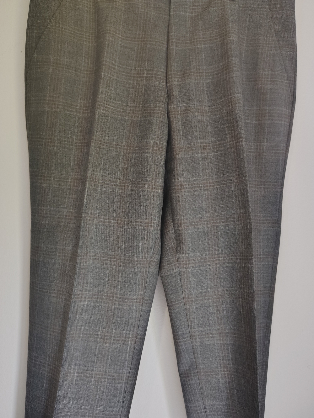 Ted Baker London Gray Plaid Modern Fit Dress Pants 30x31